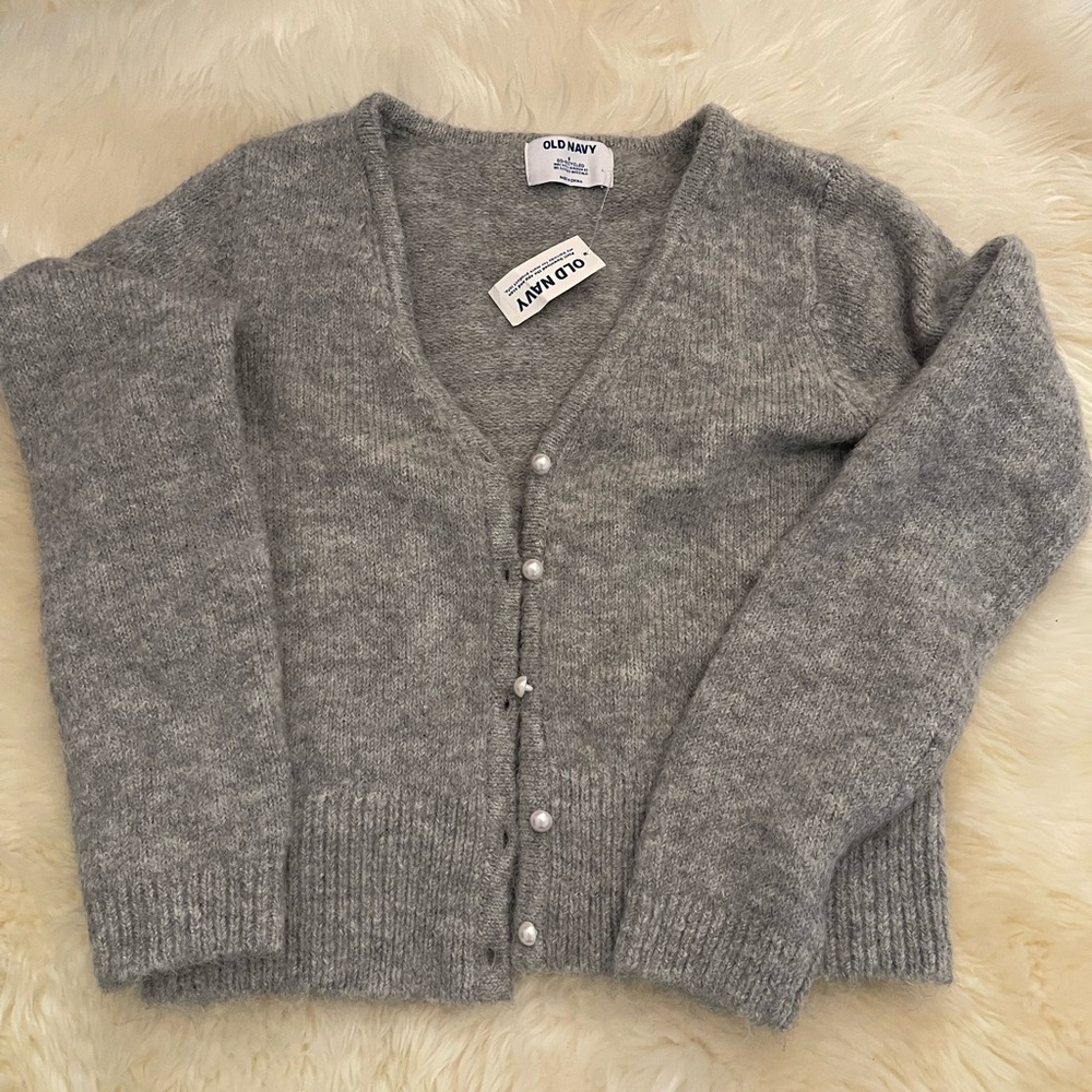 Grey Cropped Cardigan